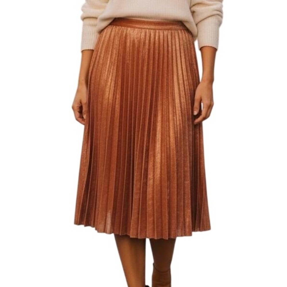 Flying Tomato Pleated Crushed Velvet Midi skirt